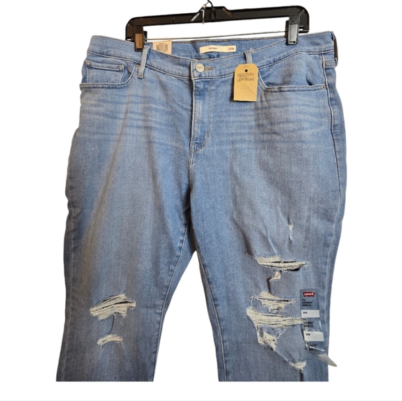 Levis Strauss Womens 711 Skinny Ankle Jeans Mid Rise 18W Plus Blue - Picture 5 of 14